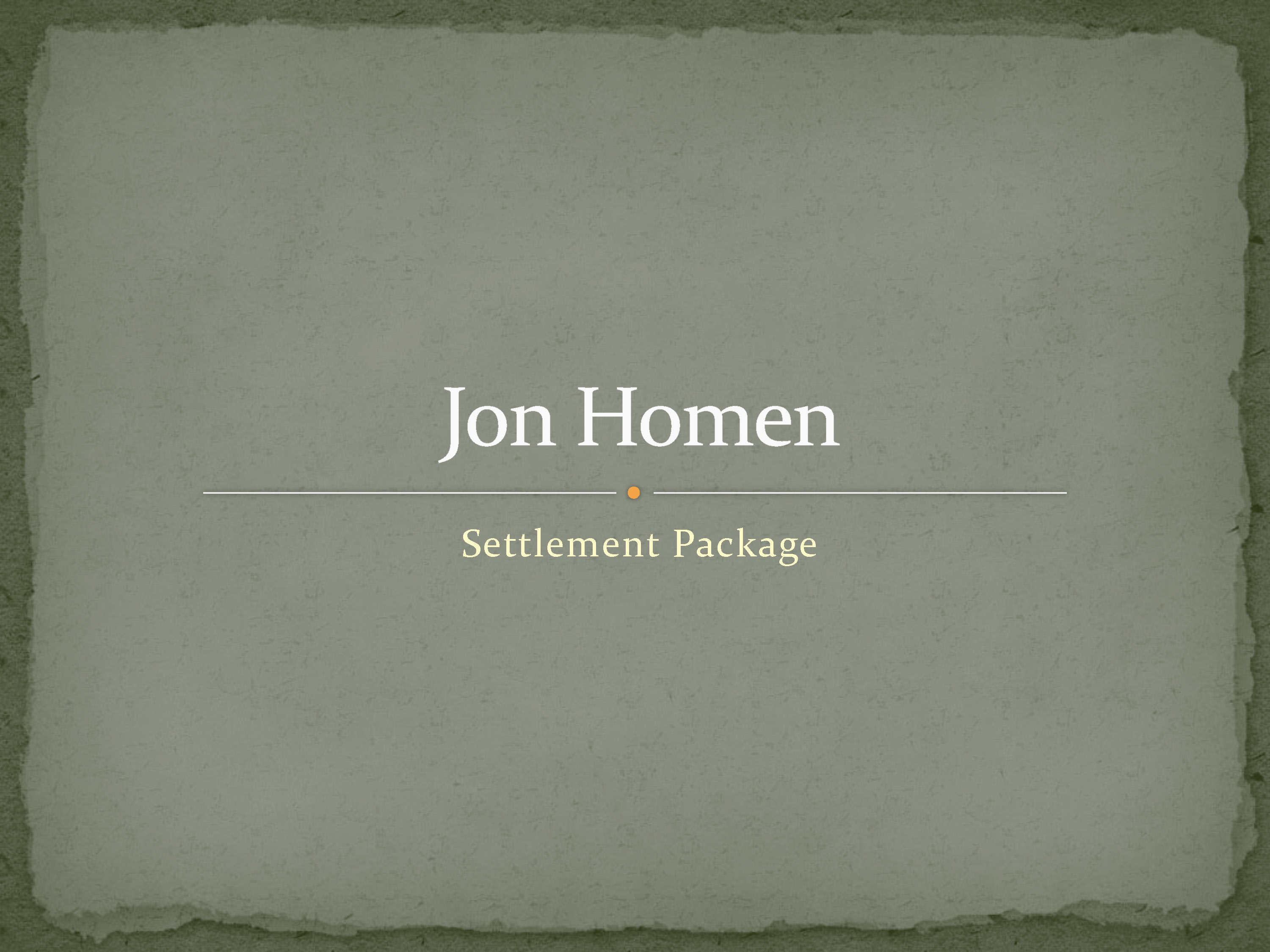 Settlement Package Example